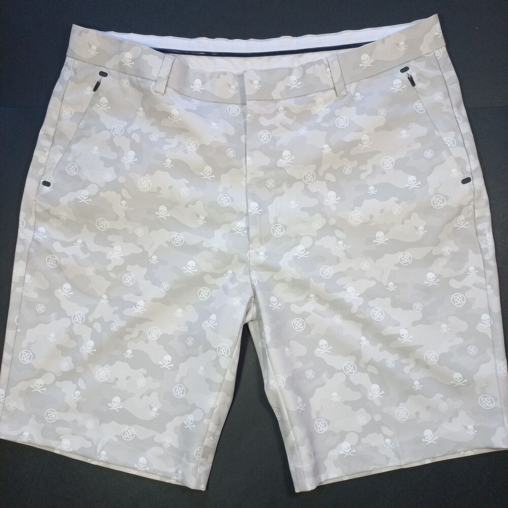 G fore Golf Shorts Mens Size 38 G/FORE Icon Snow Camo Maverick Skulls and Ts EUC